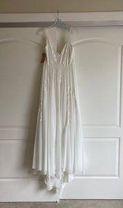 BHLDN 'Bonaire V-Neck Embroidered' wedding dress size-12 NEW