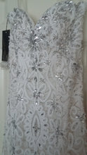 Load image into Gallery viewer, Stephen Yearick &#39;13859&#39; size 6 new wedding dress close up on hanger
