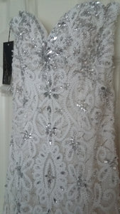 Stephen Yearick '13859' size 6 new wedding dress close up on hanger