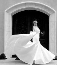 Load image into Gallery viewer, Priscilla of Boston Jewel Structured Trumpet Gown - Priscilla of Boston - Nearly Newlywed Bridal Boutique - 4
