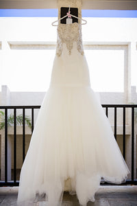 Allure Bridals '9258' size 12 used wedding dress front view on hanger
