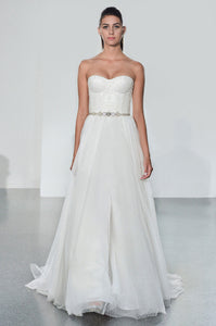 Romona Keveza '576' size 8 new wedding dress front view on model