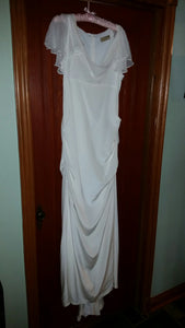 flutter sleeve stretch silk dress by nicole miller - Nicole Miller - Nearly Newlywed Bridal Boutique - 3
