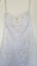 Load image into Gallery viewer, Monique Luo &#39;White Dress&#39; size 2 new wedding dress front view close up on hanger
