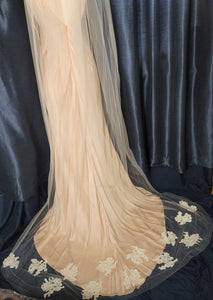 Elizabeth Fillmore 'Sandrine French Lace 3/4 Sleeve Sheath'