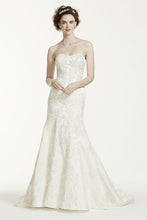 Load image into Gallery viewer, Oleg Cassini &#39;Satin Lace&#39; size 2 used wedding dress front view on model
