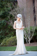 Load image into Gallery viewer, Elizabeth Fillmore &#39;Exquisite&#39; size 8 used wedding dress front view on bride

