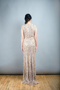 Elie Saab Light Taupe Fully Sequined Wedding Dress - Elie Saab - Nearly Newlywed Bridal Boutique - 5