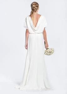 Winifred Bean 'Audrey' Draped Back Wedding Dress - Winifred Bean - Nearly Newlywed Bridal Boutique - 1