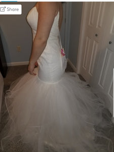 Hayley Paige 'Blush' size 12 sample wedding dress side view on bride