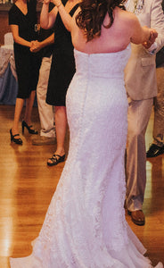 Galina 'Signature' size 16 used wedding dress back view on bride