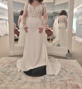 Sincerity '44327' wedding dress size-12 SAMPLE