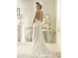 Alfred Angelo '8528' size 8 used wedding dress back view on model