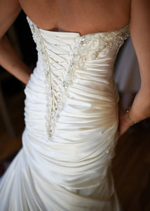 Maggie Sottero 'Strapless Satin Wrap' - Maggie Sottero - Nearly Newlywed Bridal Boutique - 4