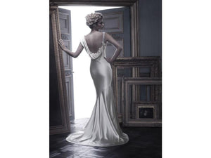 Casablanca 'B055' size 4 used wedding dress back view on model
