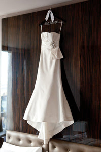 Amsale 'Audrey' Strapless Silk Wedding Dress - Amsale - Nearly Newlywed Bridal Boutique - 3