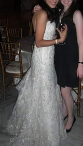 Allure Bridals '8488' size 6 used wedding dress side view on bride