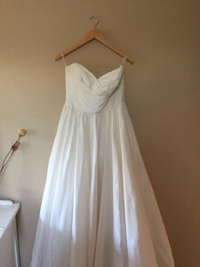 Watters 'Gobi' size 10 sample wedding dress front view on hanger