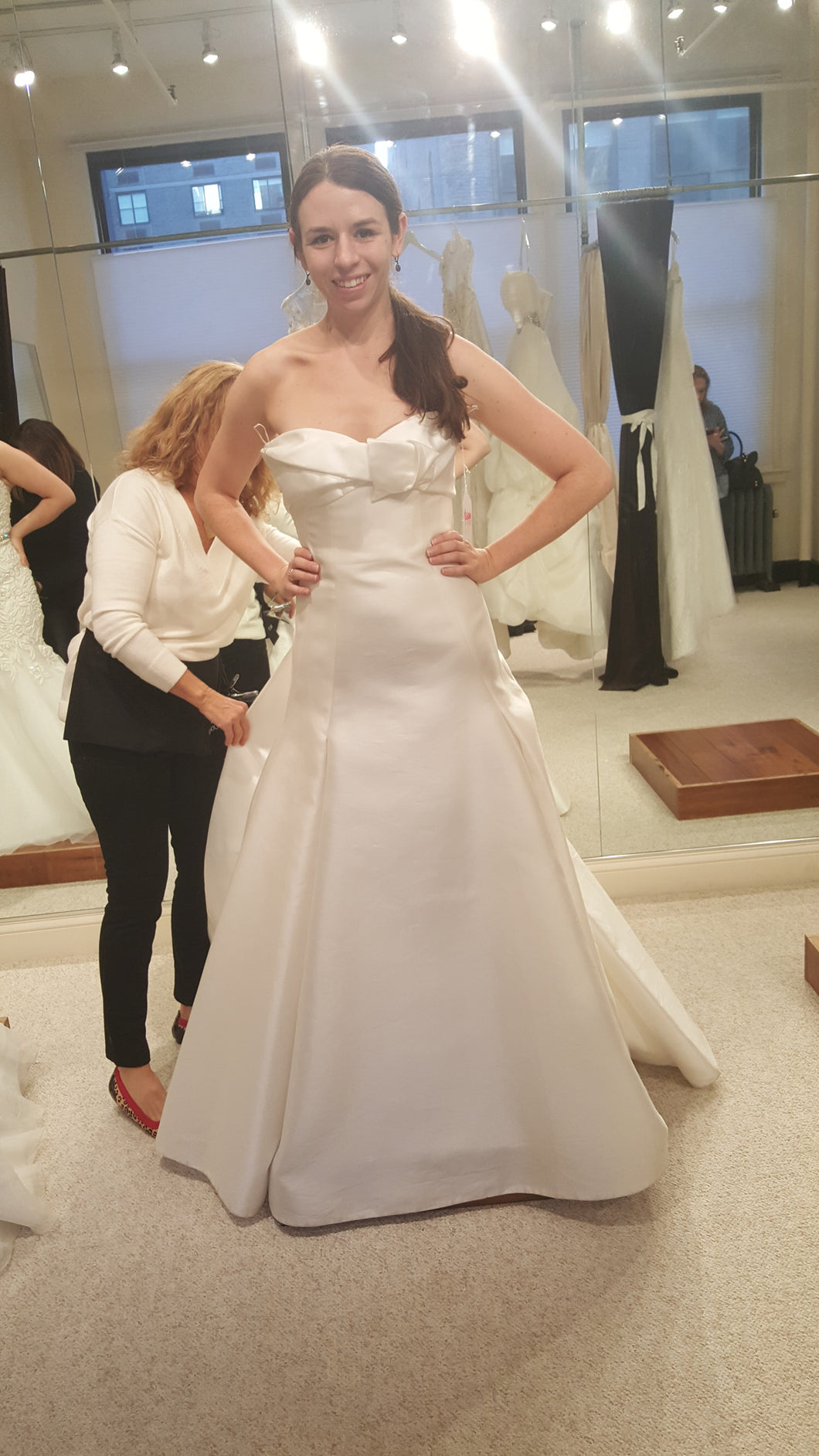 Peter Langner 'Nicolini' size 4 sample wedding dress front view on bride