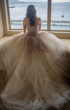 Load image into Gallery viewer, Vera Wang &#39;Strapless&#39; size 6 used wedding dress back view on bride
