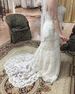 Anjolique  Bridal 'Crystal' size 14 new wedding dress back view on bride