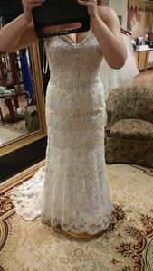 Anjolique  Bridal 'Crystal' size 14 new wedding dress front view on bride