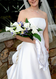 Romona Keveza Silk Strapless A-line Wedding Dress - Romona Keveza - Nearly Newlywed Bridal Boutique - 2