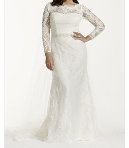 Galina 'Lace' size 24 new wedding dress front view on model