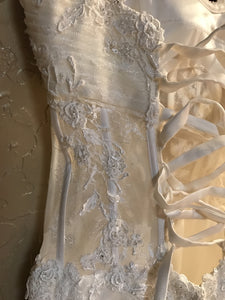2Be Bride 'Pnina Tornai Replica' size 8 used wedding dress back view close up on hanger