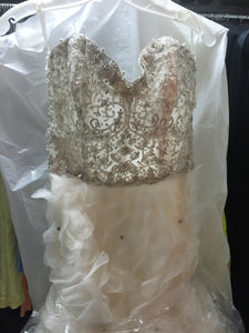 Lazaro '3161' size 10 new wedding dress front view on hanger