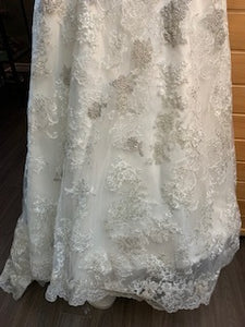 Strapless Floral Lace Fit and Flare Wedding Dress