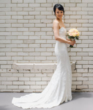 Load image into Gallery viewer, Nicole Miller &#39;Madison&#39; size 4 used wedding dress side view on bride
