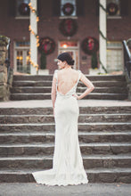 Load image into Gallery viewer, Badgley Mischka Bess Wedding Dress back view on bride
