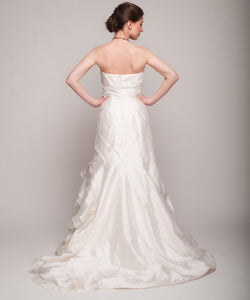 Junko Yoshioka Petal White & Ivory Silk Wedding Dress - Junko Yoshioka - Nearly Newlywed Bridal Boutique - 3