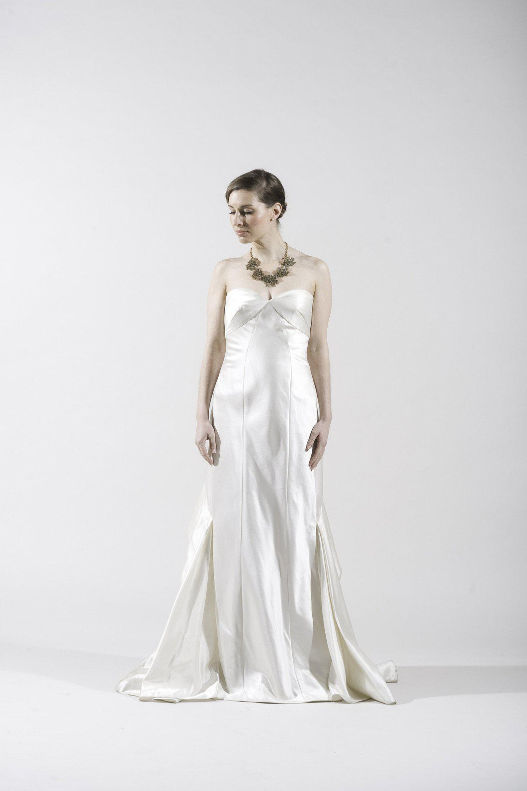 Anna Maier Couture Ivory Silk Satin Gown - Anna Maier - Nearly Newlywed Bridal Boutique - 1