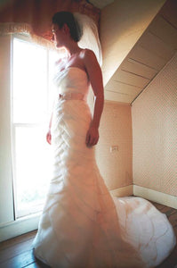 Priscilla of Boston Cascading Pleated Wedding Dress - Priscilla of Boston - Nearly Newlywed Bridal Boutique - 3