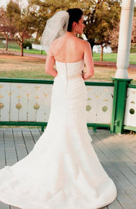 Priscilla of Boston Cascading Pleated Wedding Dress - Priscilla of Boston - Nearly Newlywed Bridal Boutique - 4