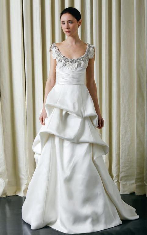 Monique Lhuillier Rihanna Sleeveless Pickup Wedding Dress - Monique Lhuillier - Nearly Newlywed Bridal Boutique - 1