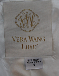 Vera Wang 'Emily' size 4 used wedding dress tag of dress