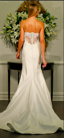 Romona Keveza 'Legends' size 8 used wedding dress back view on model