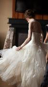 Vera Wang 'Eliza' size 4 used wedding dress back view on bride