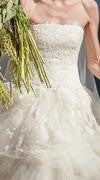 Vera Wang 'Eliza' size 4 used wedding dress front view close up on bride