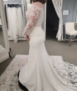 Sincerity '44327' wedding dress size-12 SAMPLE