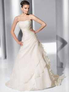 Demetrios Illusions 3170 Satin Organza Wedding Dress - Demetrios - Nearly Newlywed Bridal Boutique - 5