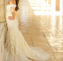 Load image into Gallery viewer, Jim Hjelm Chiffon &amp; Crystal Shirred Gown - Jim Hjelm - Nearly Newlywed Bridal Boutique - 3
