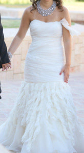 Jim Hjelm Chiffon & Crystal Shirred Gown - Jim Hjelm - Nearly Newlywed Bridal Boutique - 4