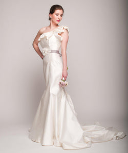Romona Keveza One Shoulder Fit-N-Flare Gown - Romona Keveza - Nearly Newlywed Bridal Boutique - 4