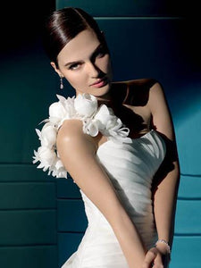 Demetrios Illusions 3170 Satin Organza Wedding Dress - Demetrios - Nearly Newlywed Bridal Boutique - 3