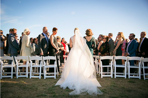 Tony Ward 'Eglantine' size 6 used wedding dress back view close up on bride