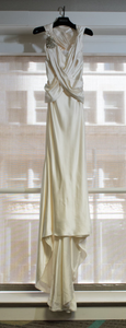 Elizabeth Fillmore 'Exquisite' size 8 used wedding dress front view on hanger